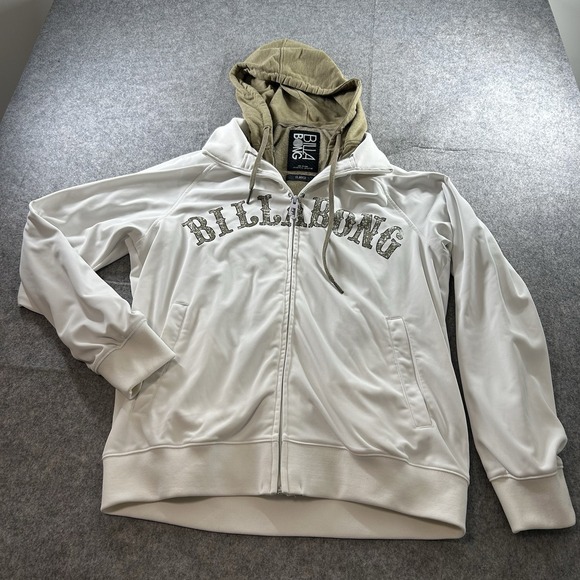 Billabong Other - Vintage Billabong Jacket Mens XL Full Zip Hoodie White Green Y2K Layered Skater